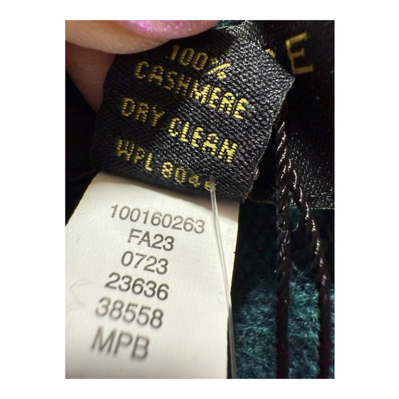 Charter Club Luxury 100% Cashmere Ribbed Scarf – Deep Alpine Green – NWT - Picture 10 of 13